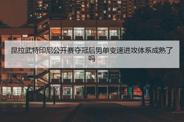 昆拉武特印尼公开赛夺冠后男单变速进攻体系成熟了吗